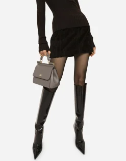 Small dauphine leather Sicily bag