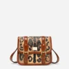 Small messenger bag in leopard-print Crespo with branded plate