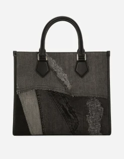 Small patchwork denim shopper