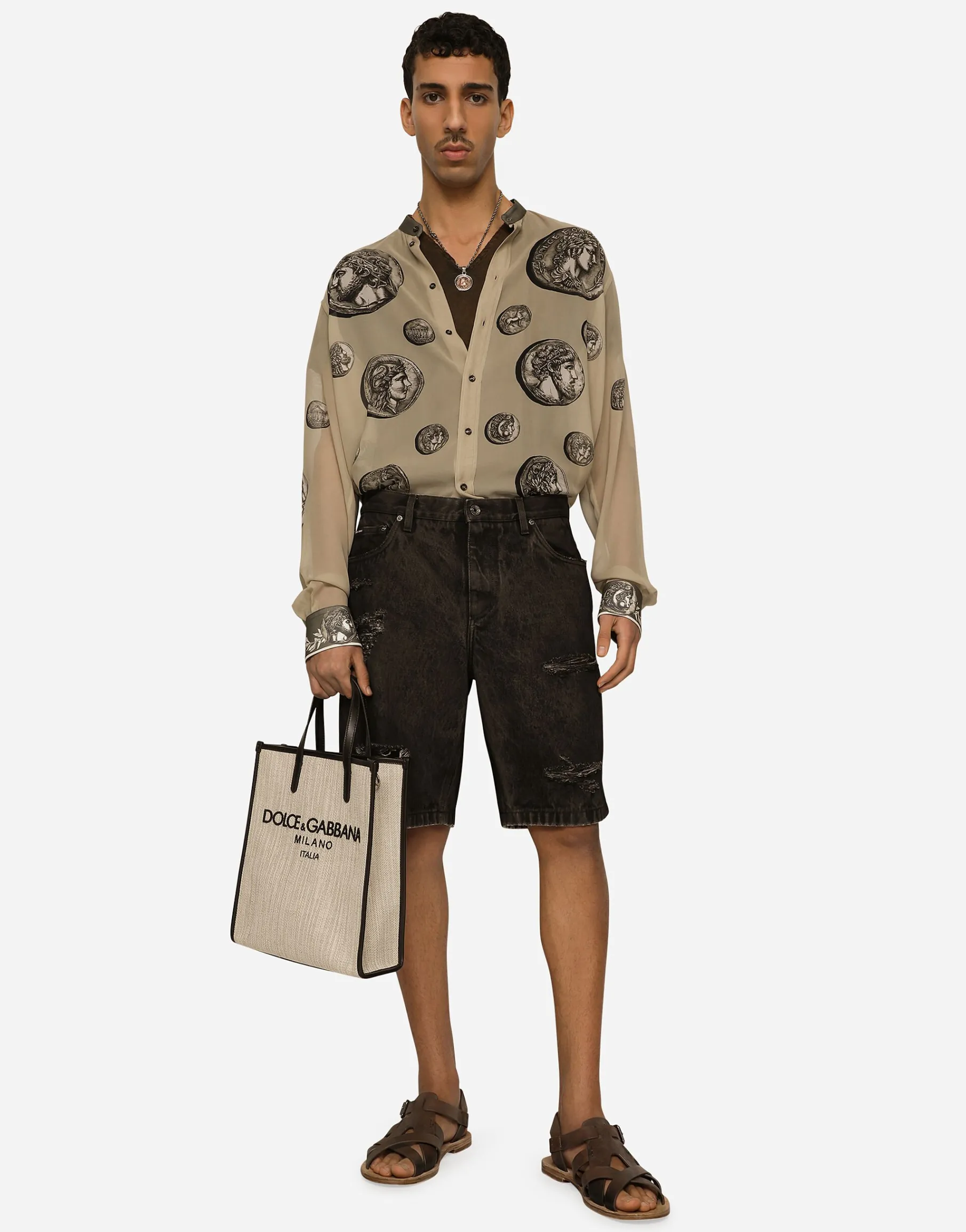 Small structured canvas shopper