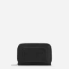 Small zip-around wallet in calfskin with raised logo