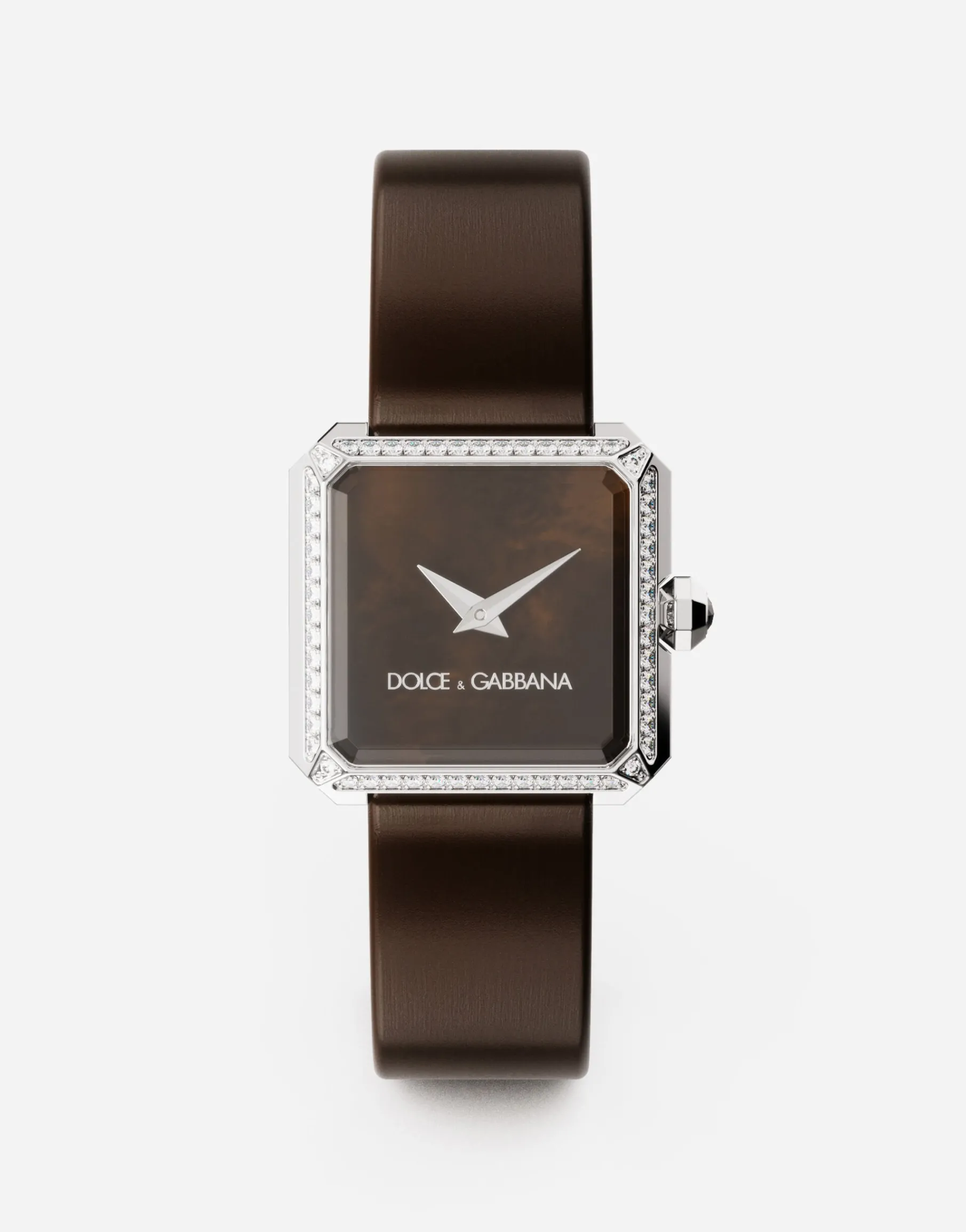 Sofia steel watch with colorless diamonds