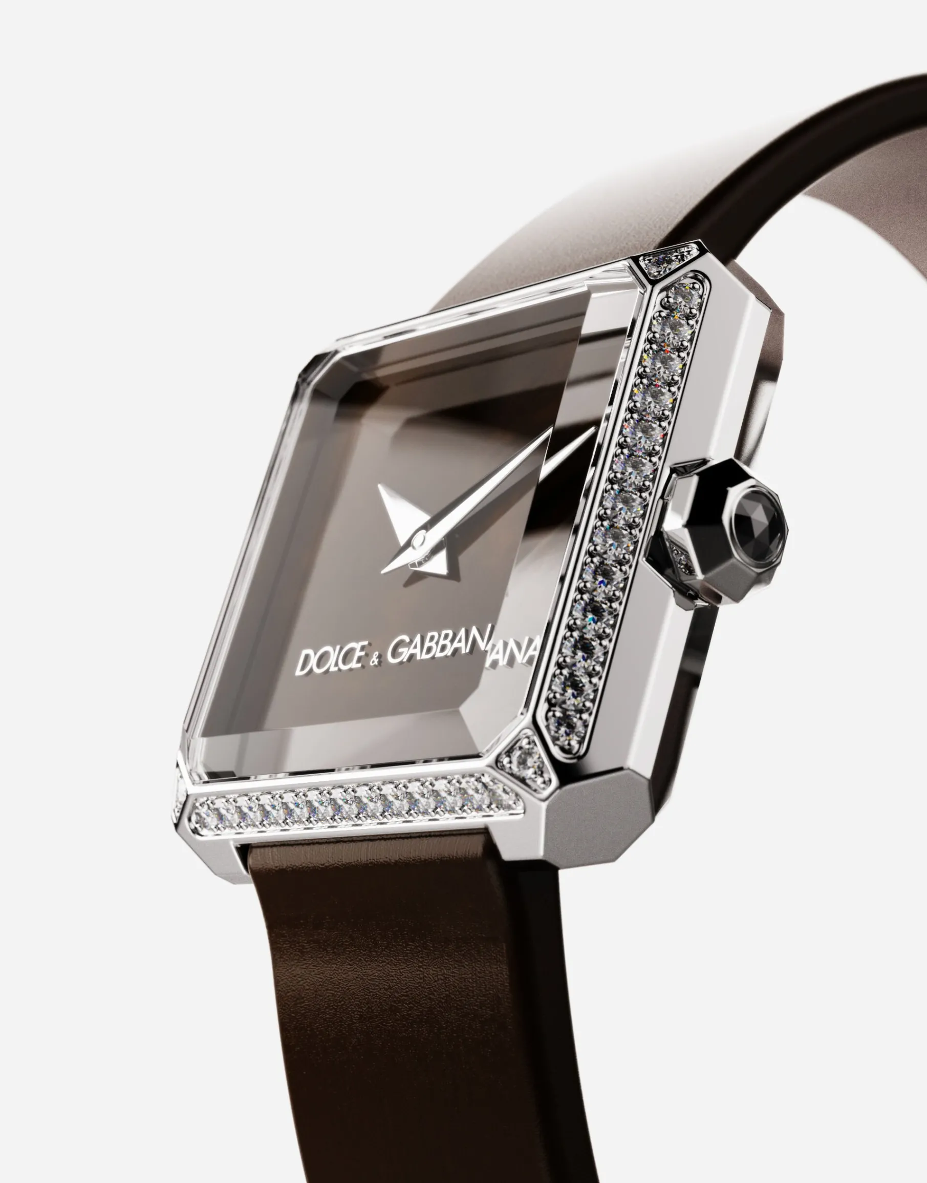 Sofia steel watch with colorless diamonds