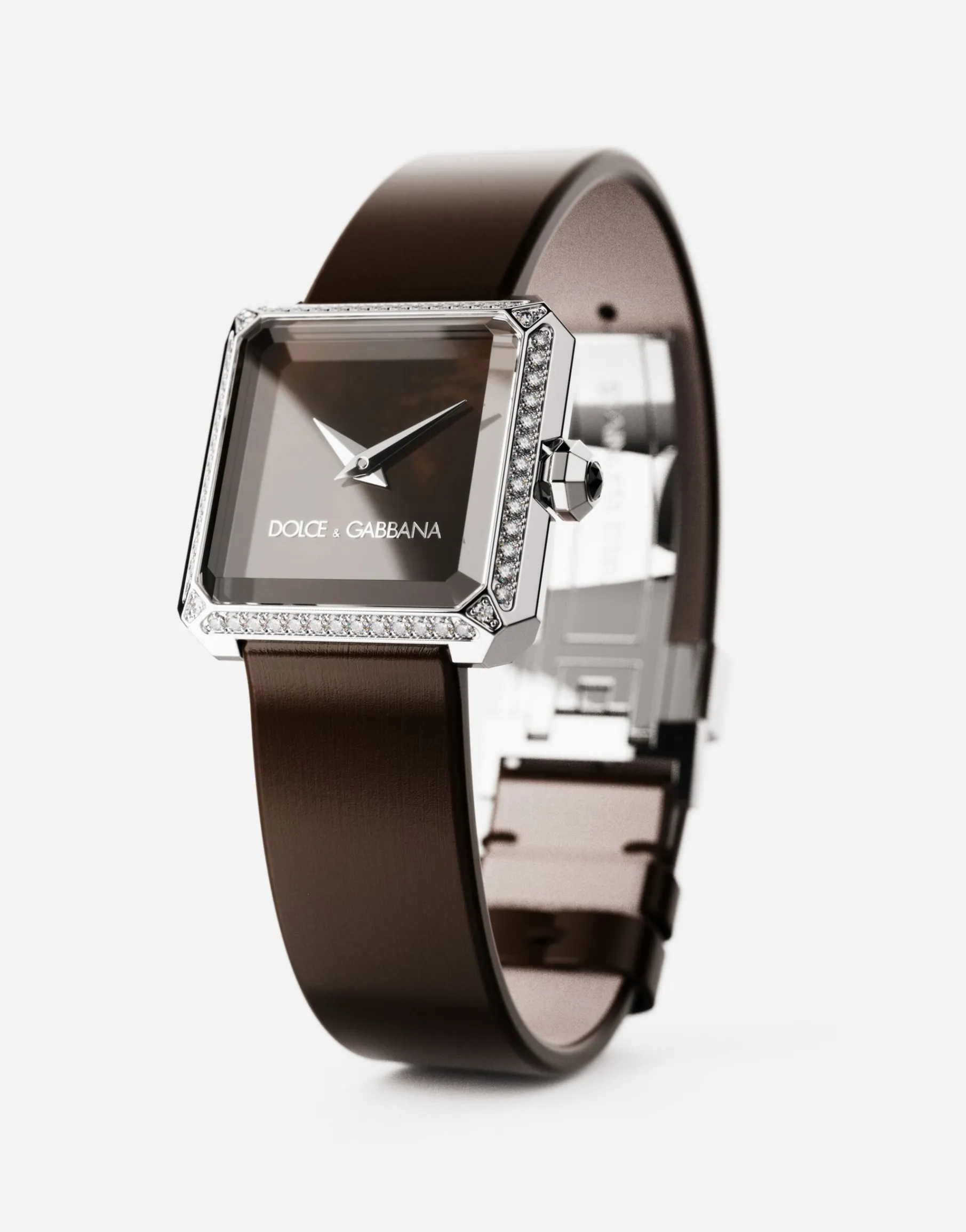 Sofia steel watch with colorless diamonds