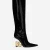 Soft patent leather boots