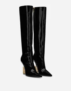 Soft patent leather boots
