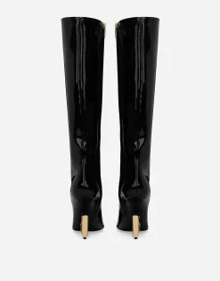 Soft patent leather boots