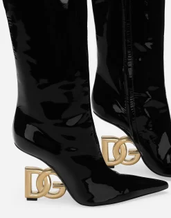 Soft patent leather boots