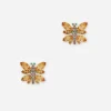 Spring earrings in yellow 18kt gold with citrine butterflies