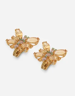 Spring earrings in yellow 18kt gold with citrine butterflies