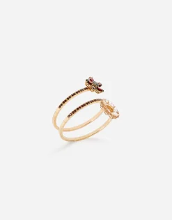 Spring yellow gold bracelet with floral decorations