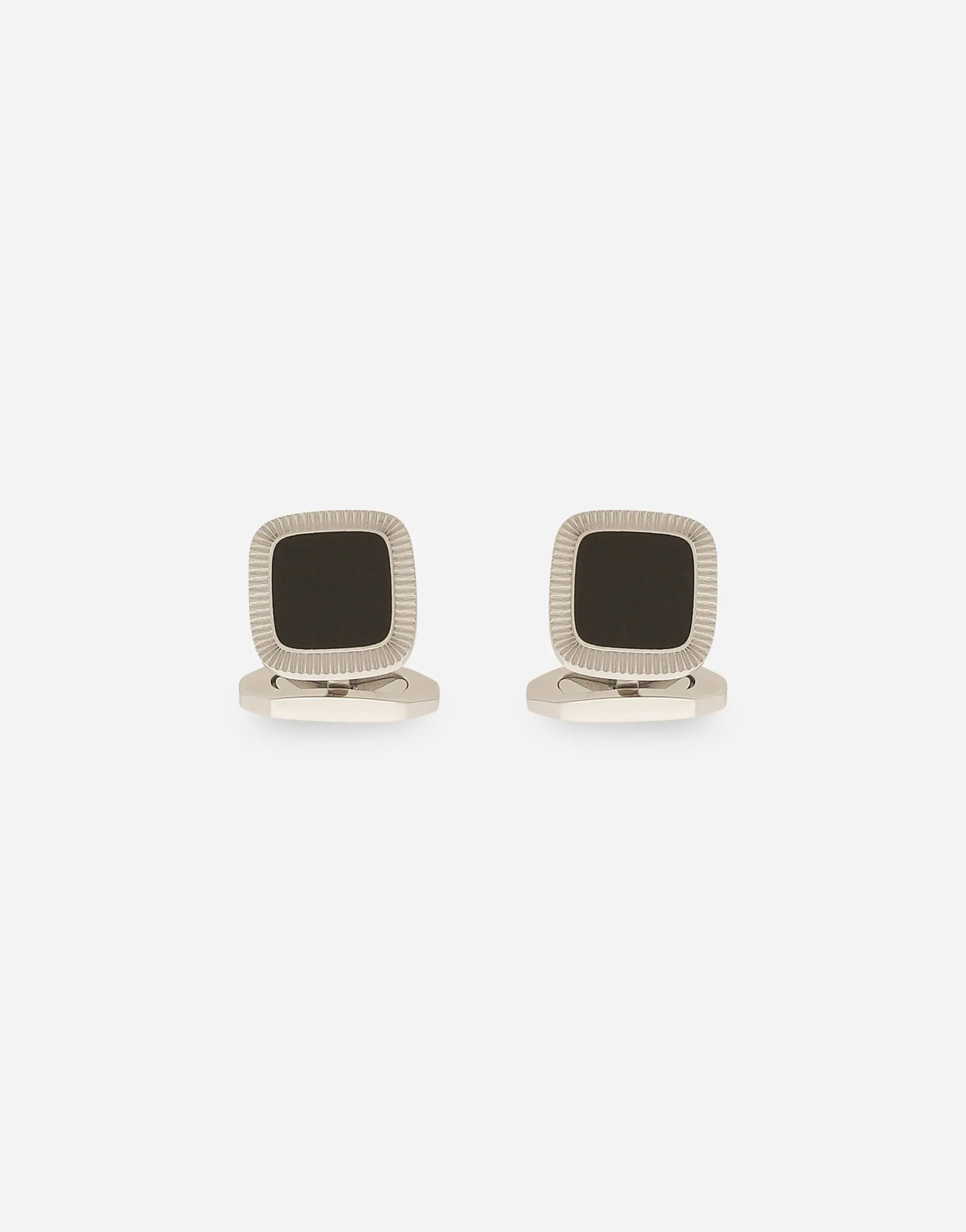 Square enameled cufflinks