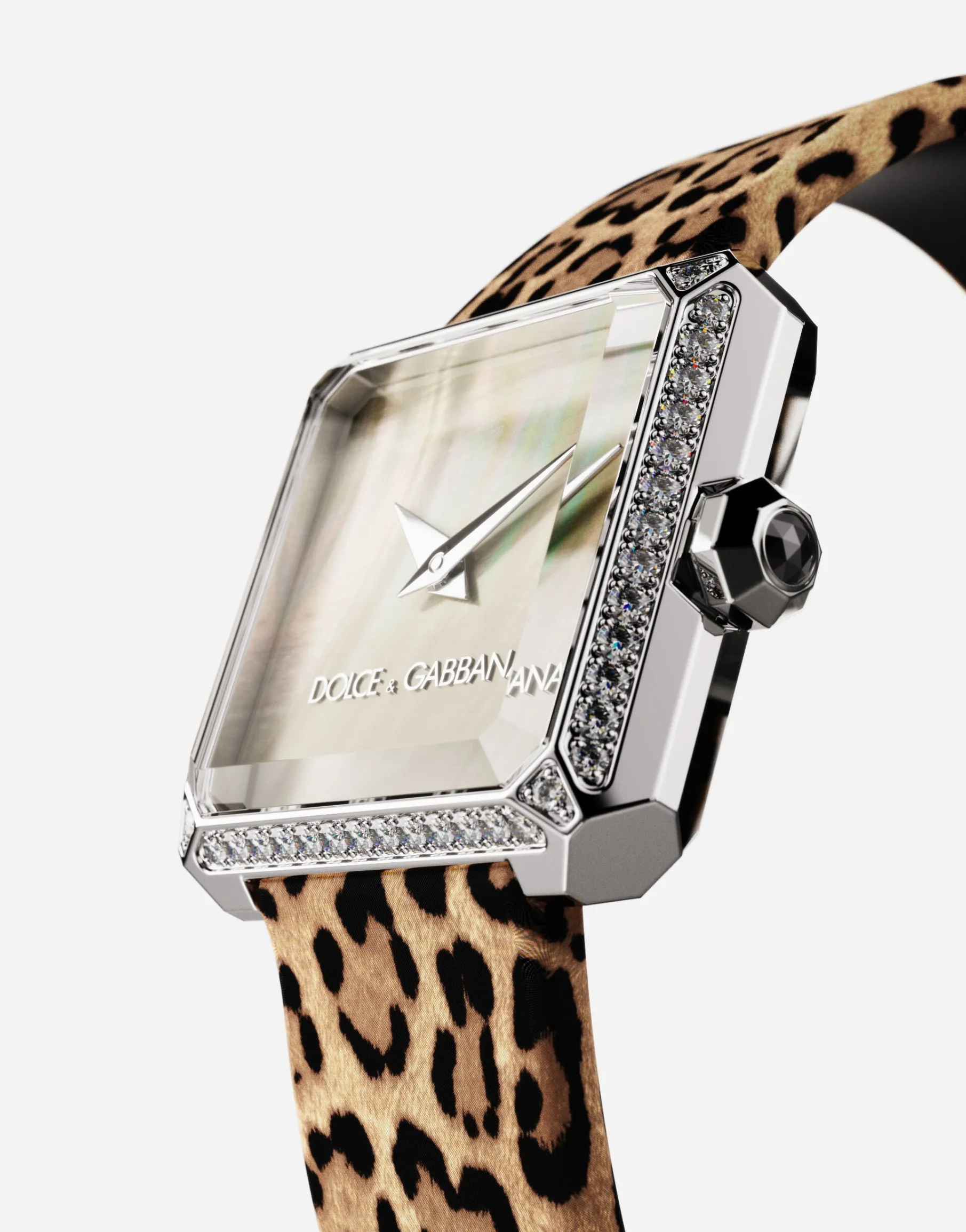 Steel watch with diamonds
