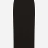 Straight-cut jersey midi skirt