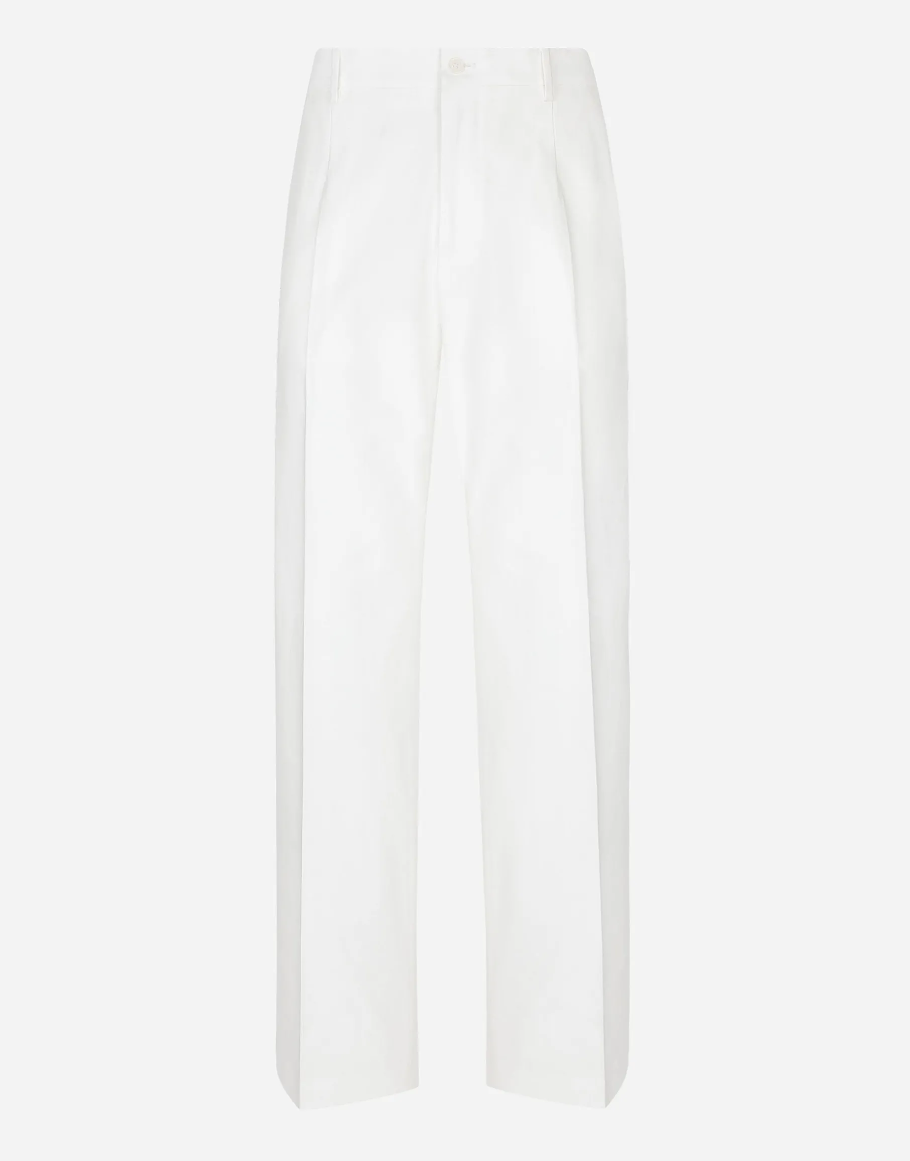 Straight-leg cotton gabardine pants
