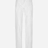 Straight-leg pinstripe pants