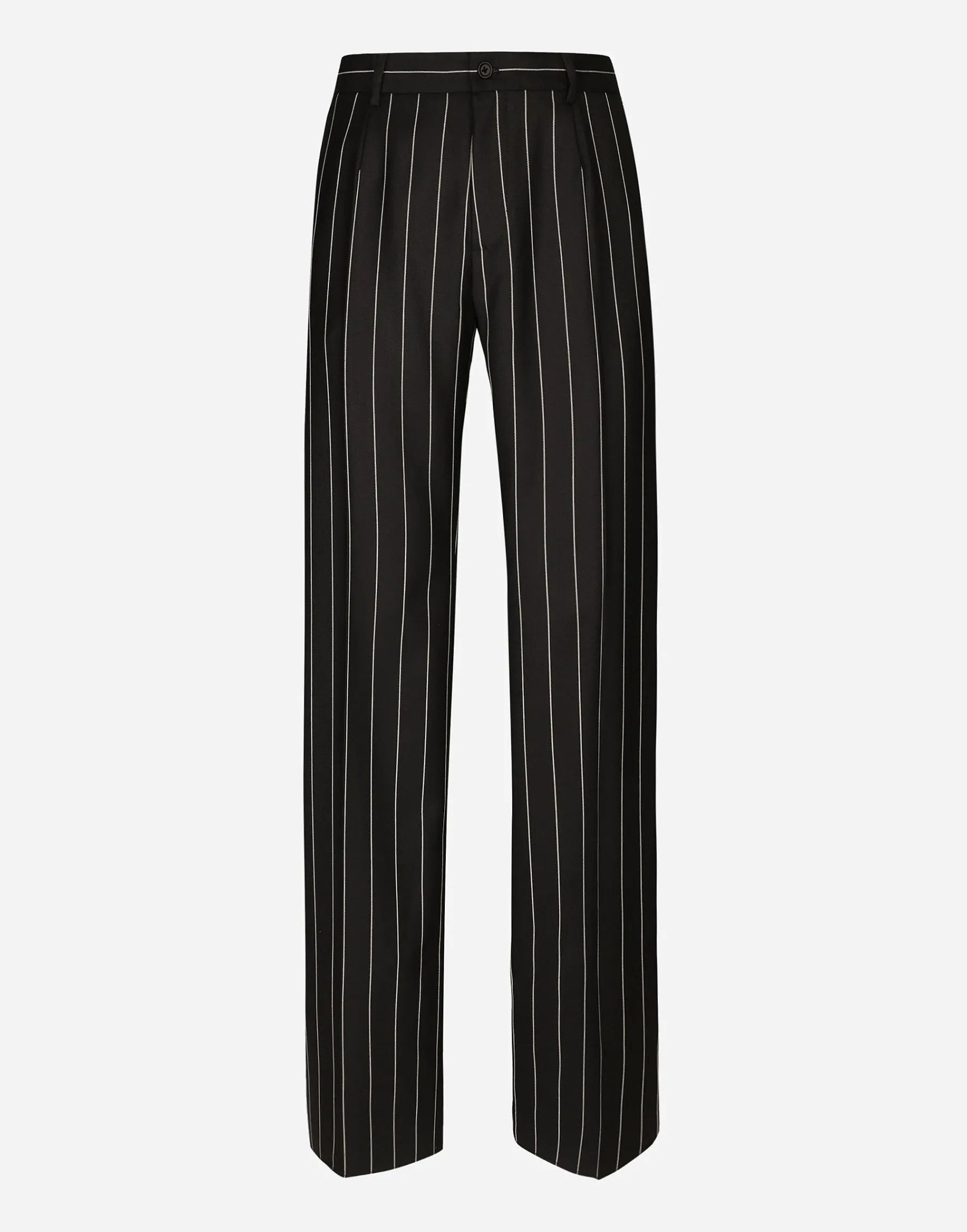 Straight-leg pinstripe pants