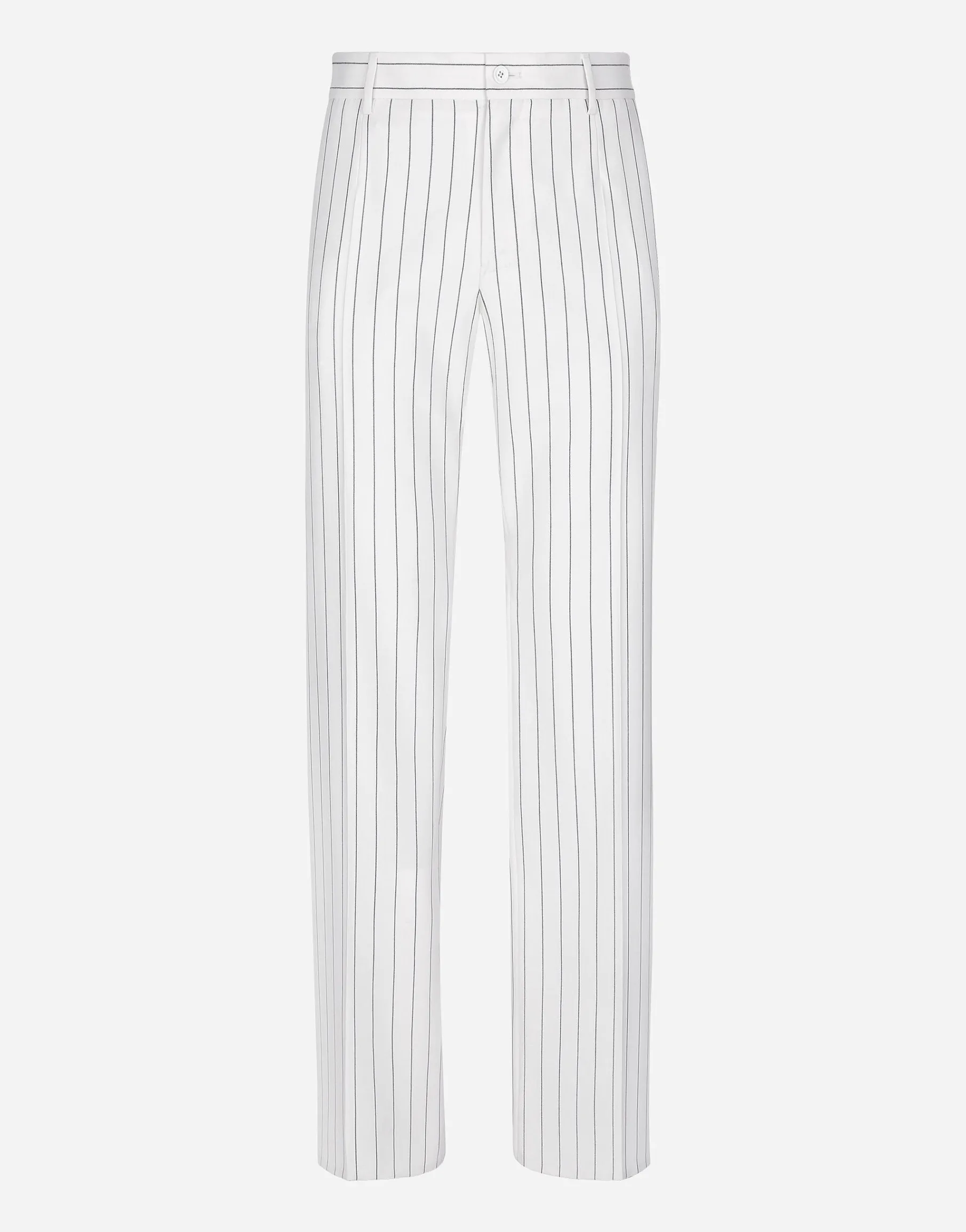 Straight-leg pinstripe pants