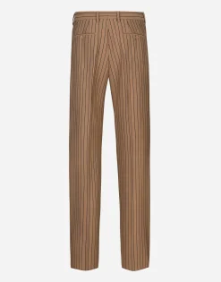 Straight-leg pinstripe pants