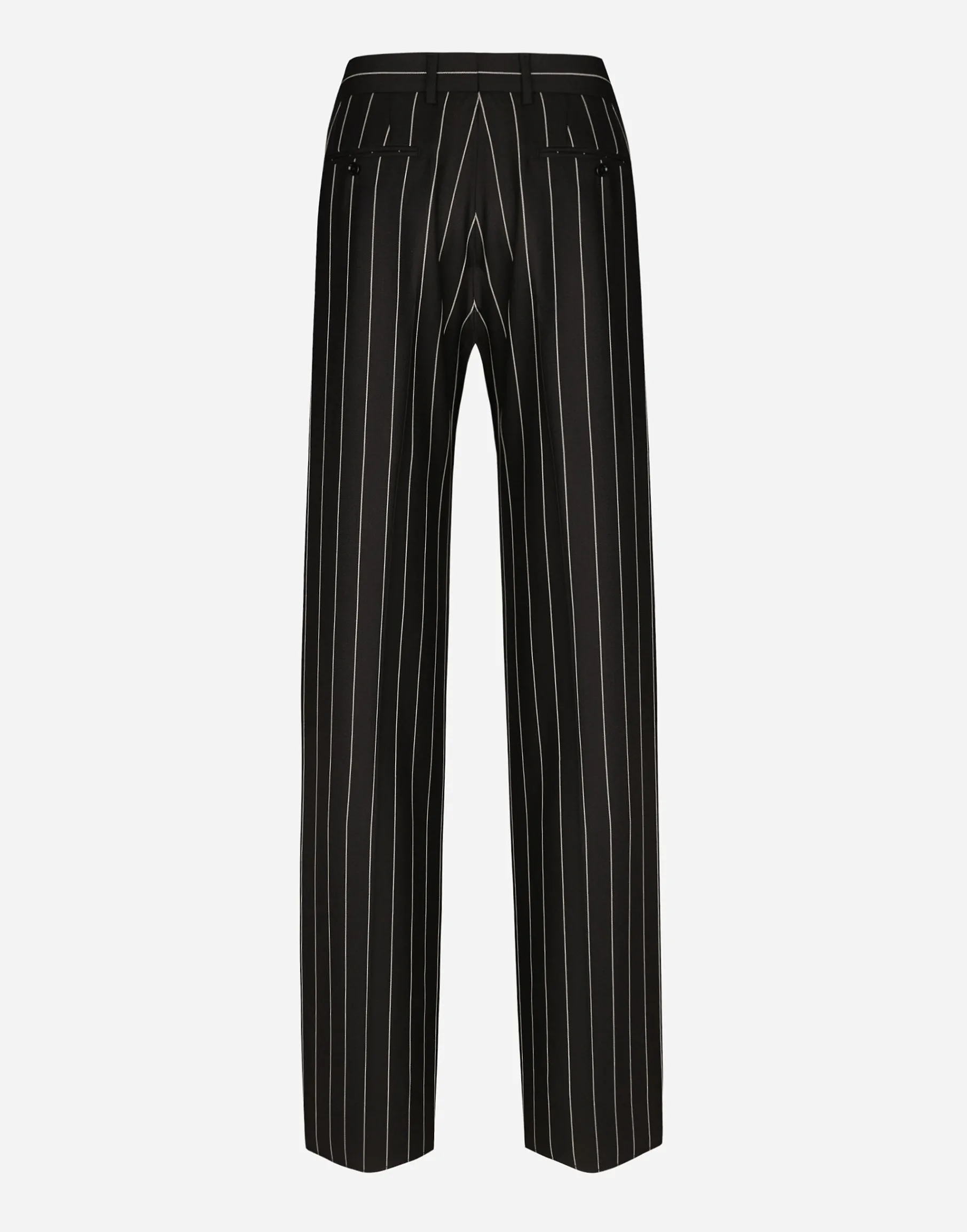 Straight-leg pinstripe pants