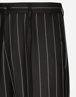 Straight-leg pinstripe pants