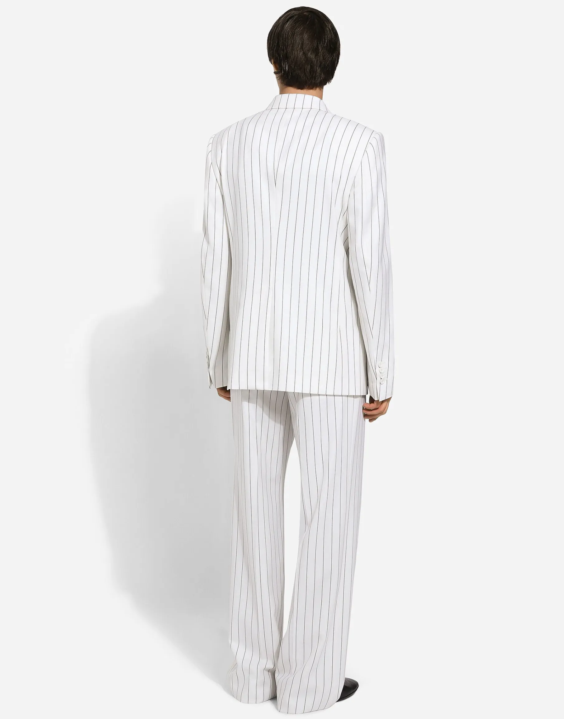 Straight-leg pinstripe pants