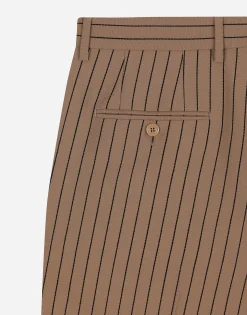 Straight-leg pinstripe pants