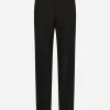 Straight-leg wool pants