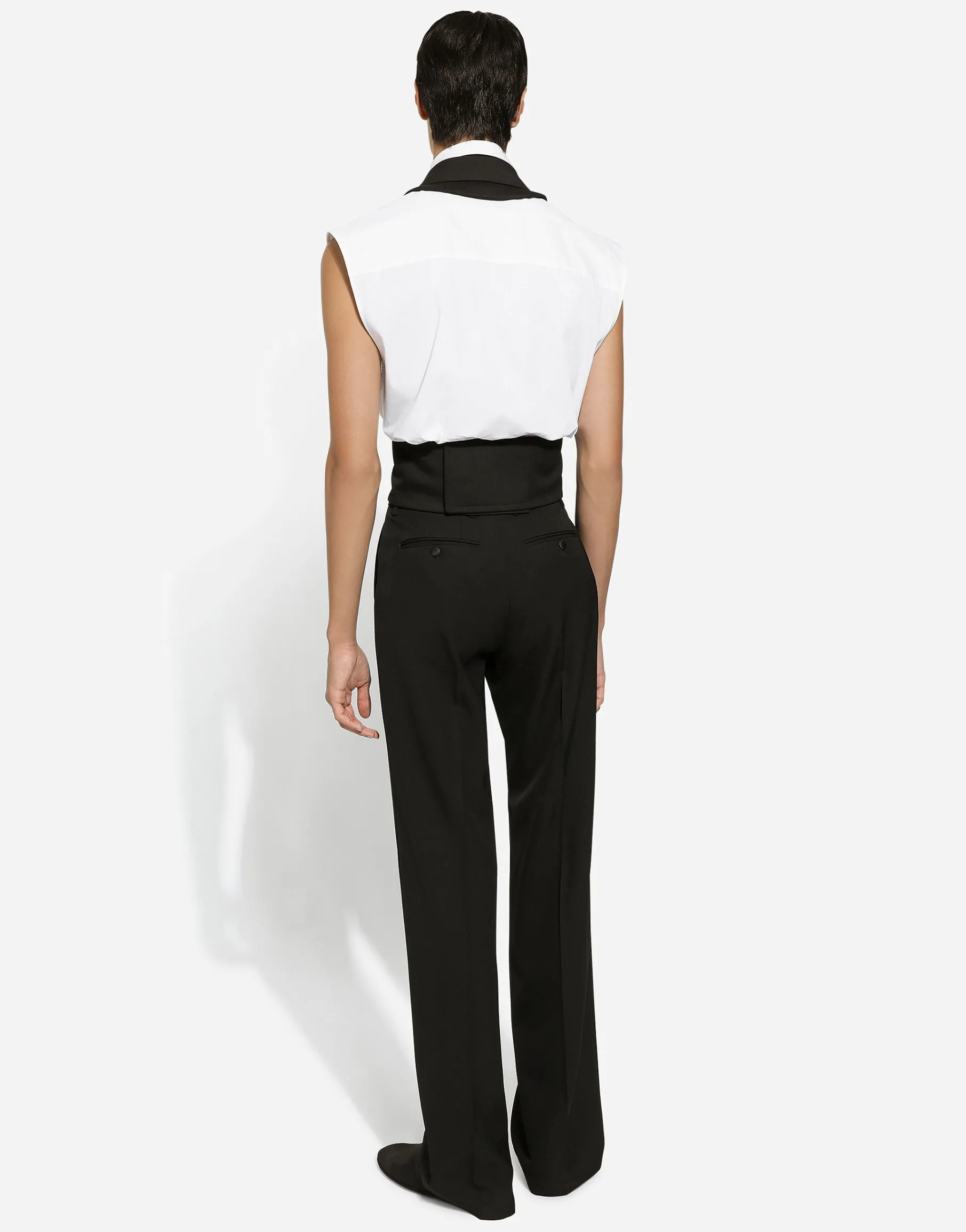 Straight-leg wool pants
