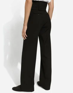 Straight-leg wool pants