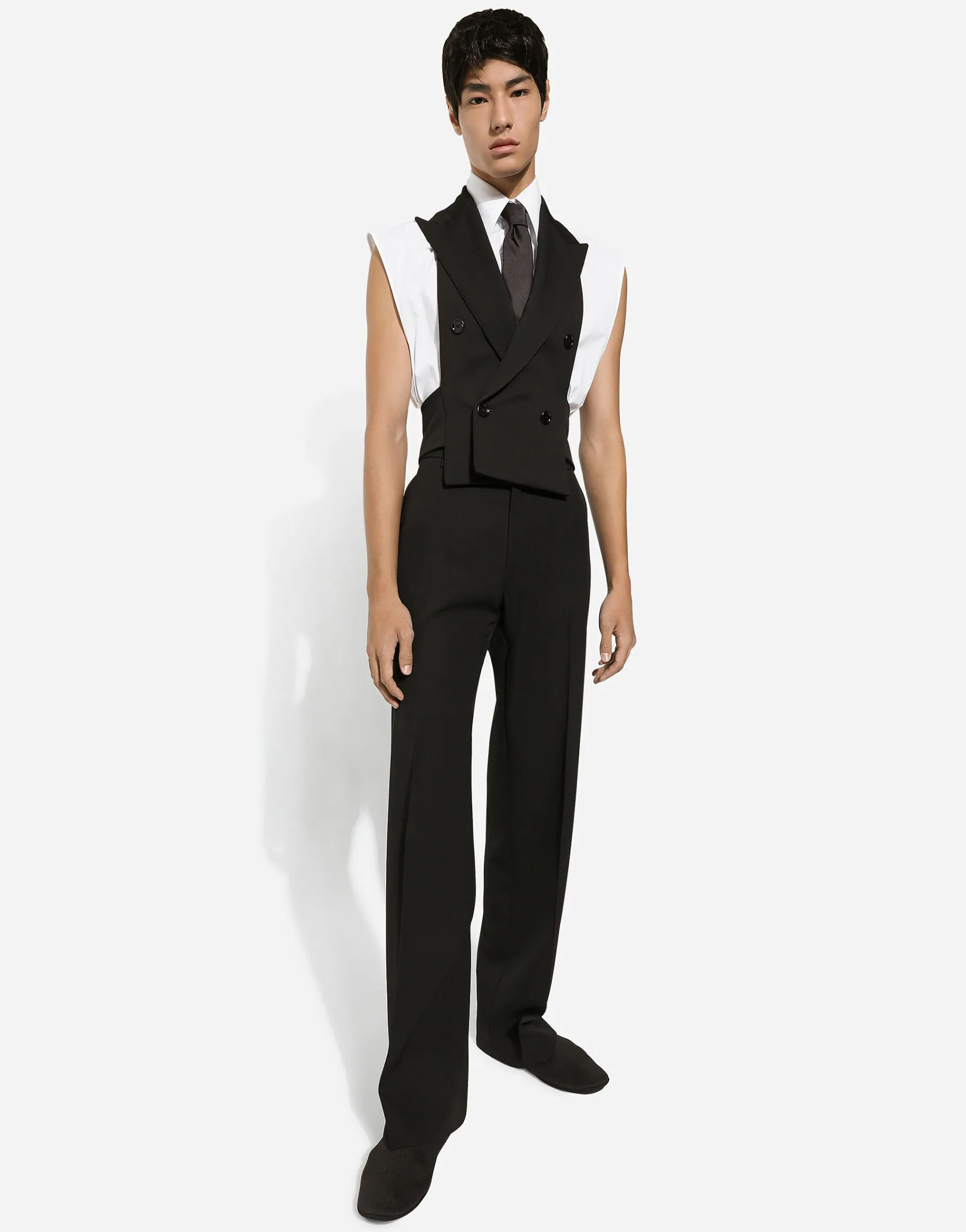 Straight-leg wool pants