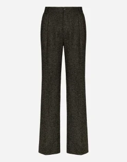 Stretch alpaca and wool straight-leg pants