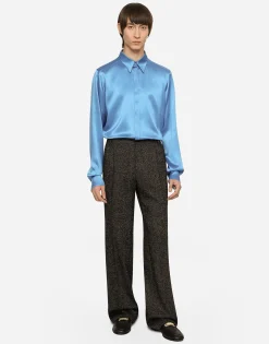 Stretch alpaca and wool straight-leg pants