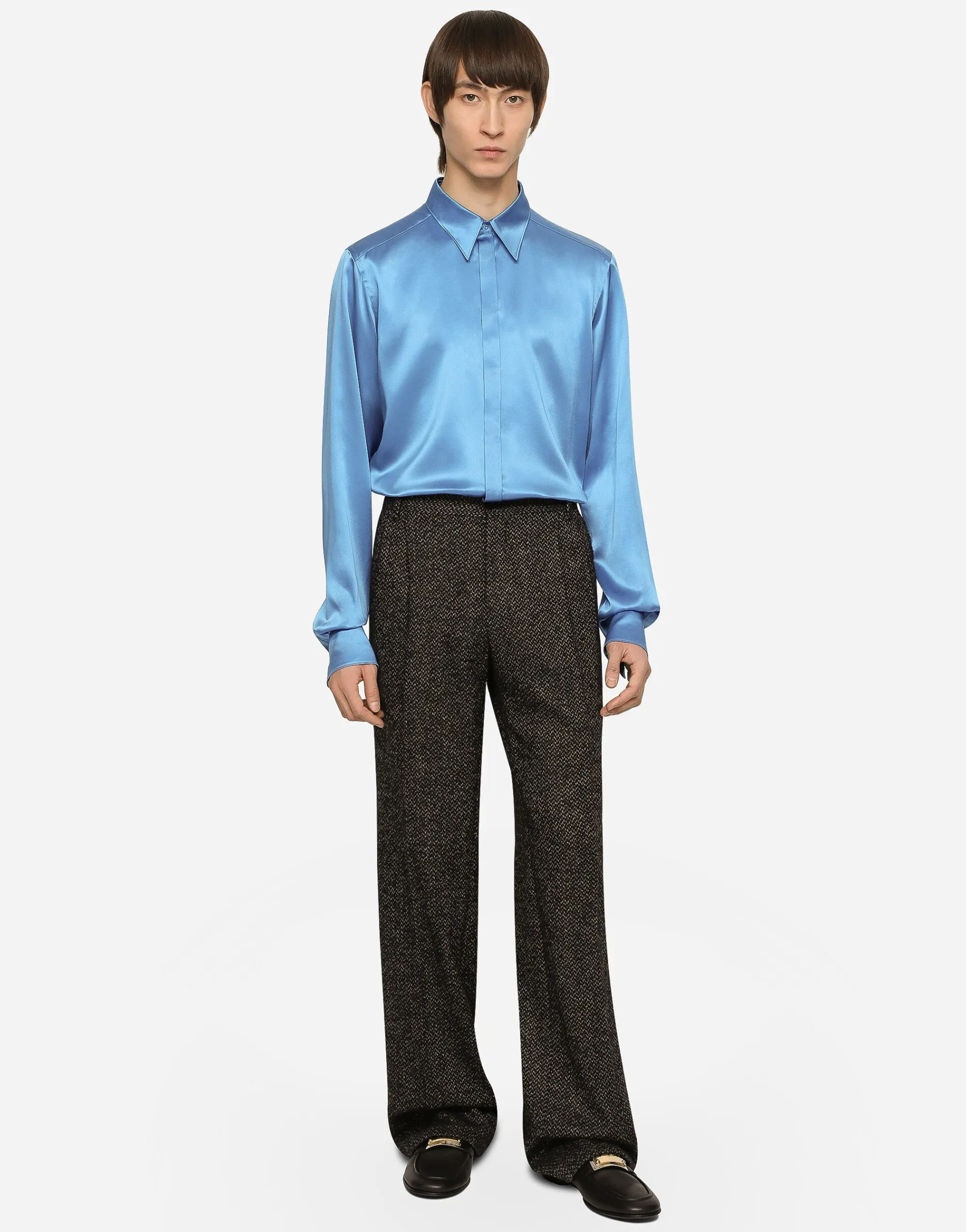 Stretch alpaca and wool straight-leg pants