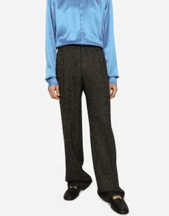 Stretch alpaca and wool straight-leg pants
