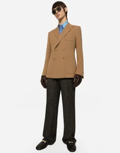 Stretch alpaca and wool straight-leg pants