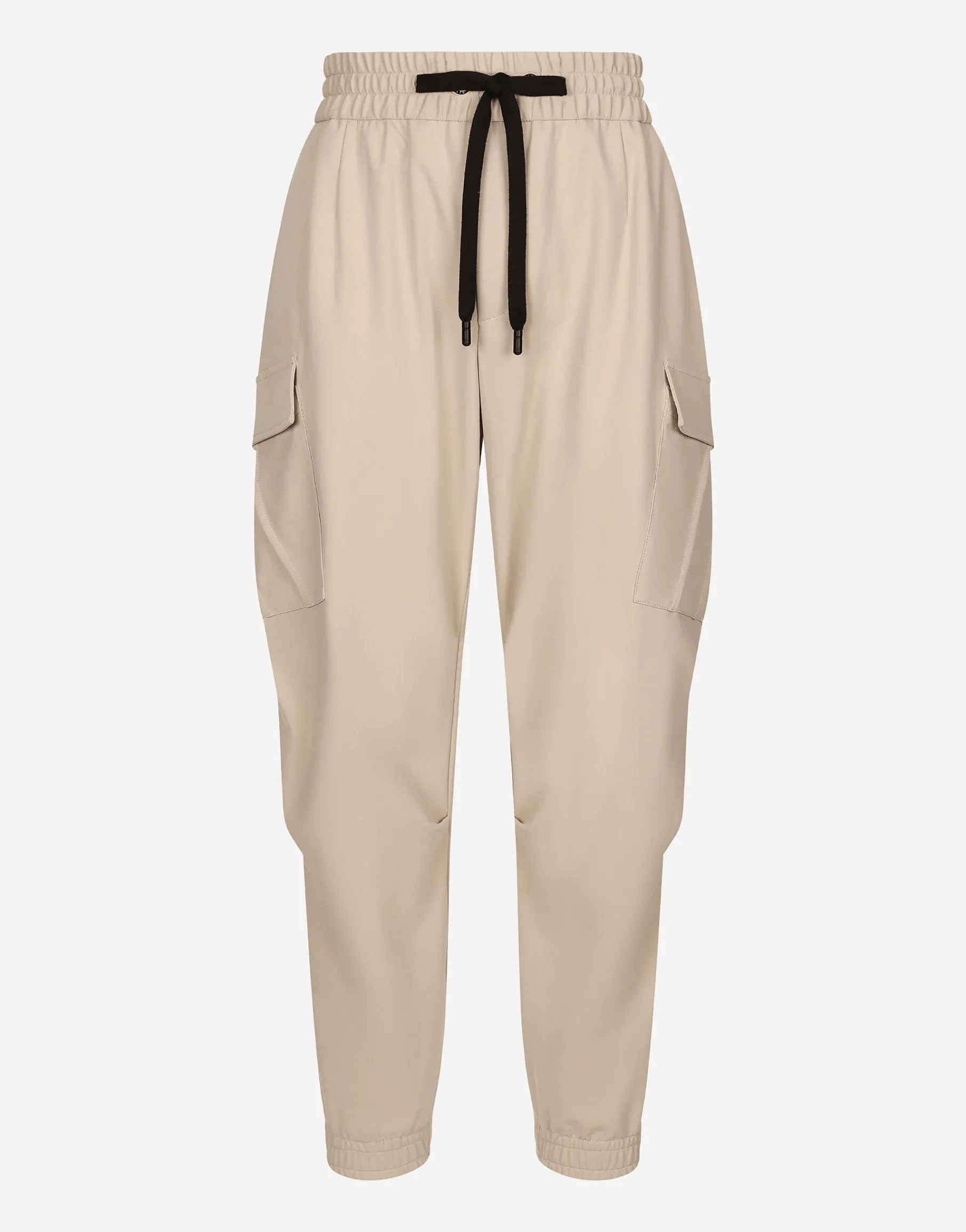 Stretch cotton cargo pants with tag