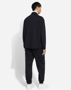Stretch cotton cargo pants with tag