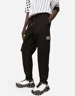 Stretch cotton cargo pants