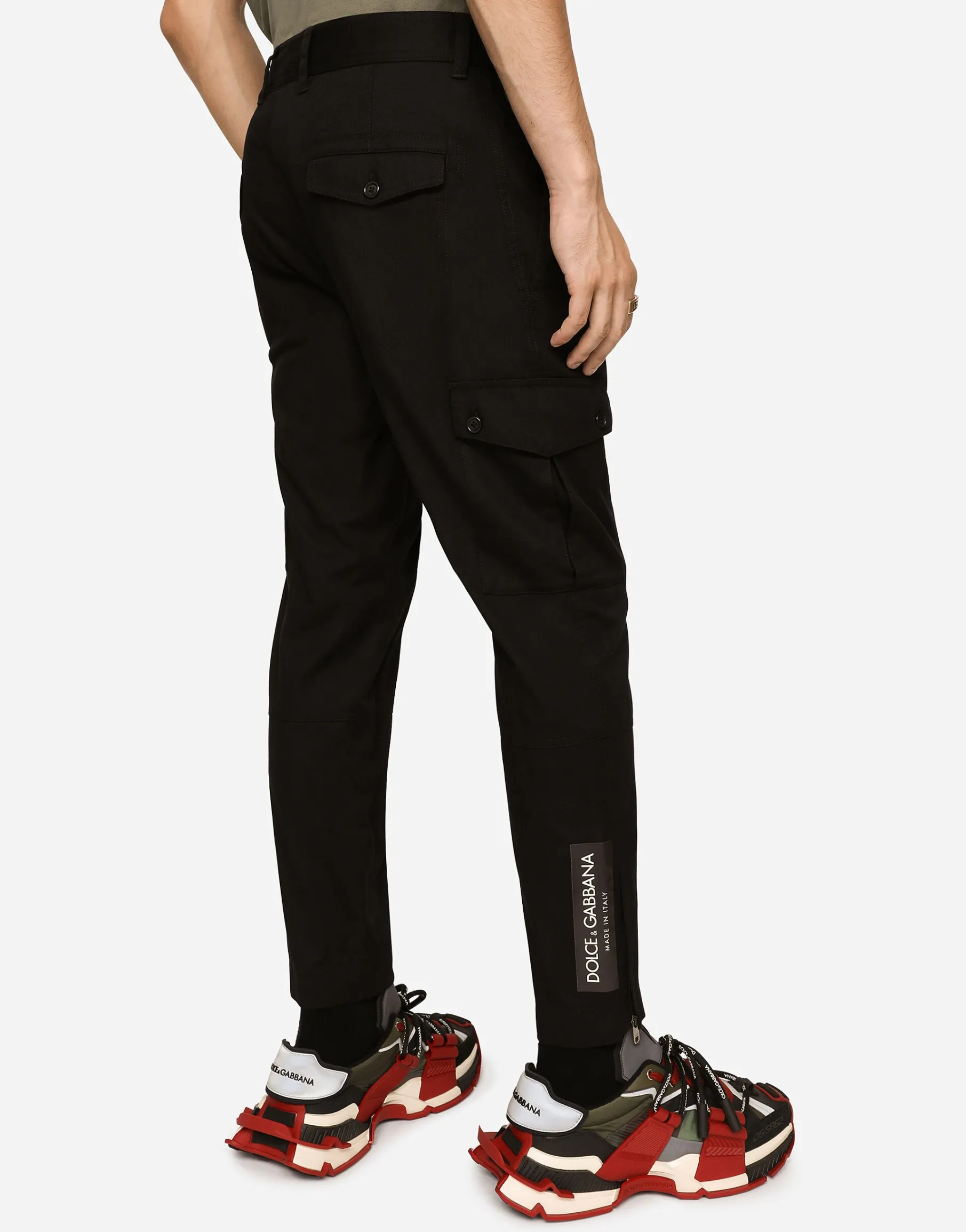 Stretch cotton cargo pants