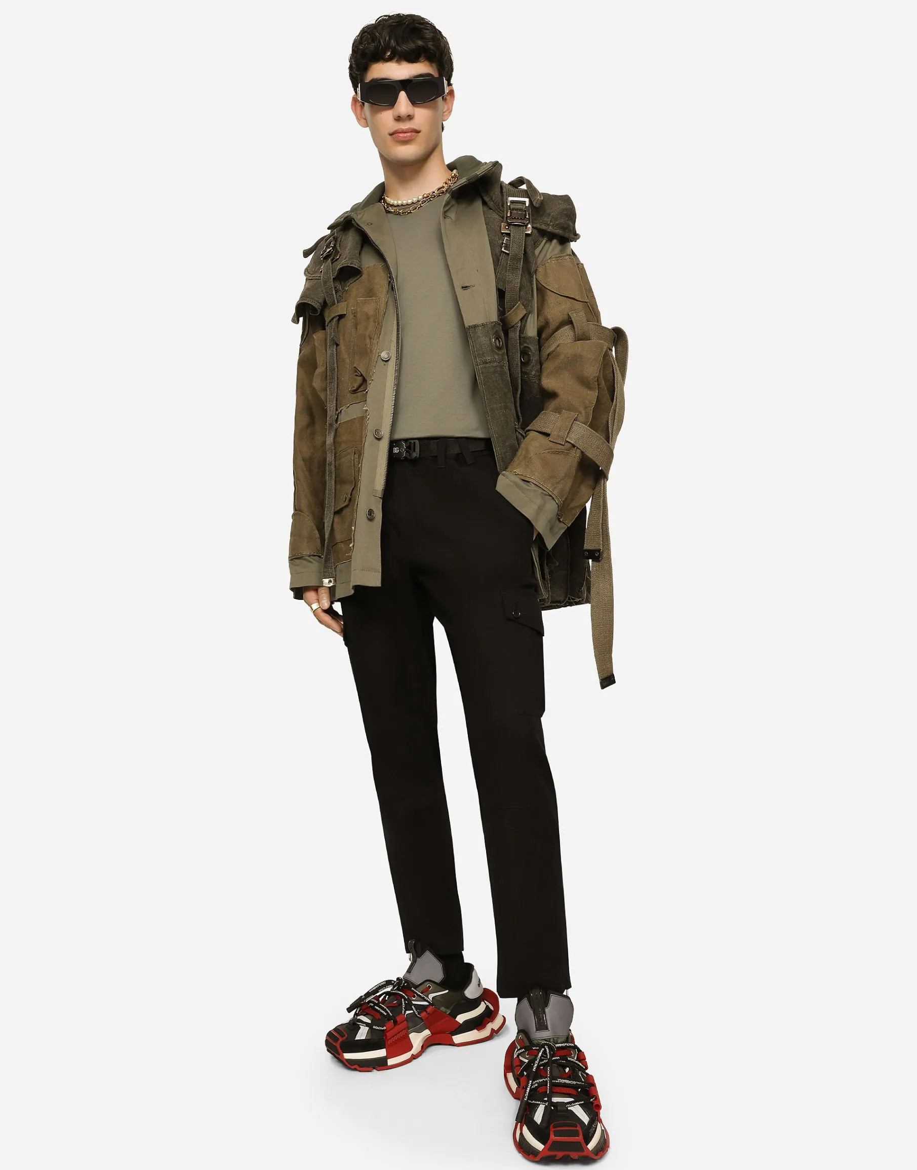 Stretch cotton cargo pants