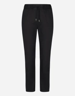 Stretch cotton jogging pants with tag