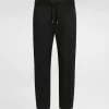 Stretch cotton jogging pants with tag