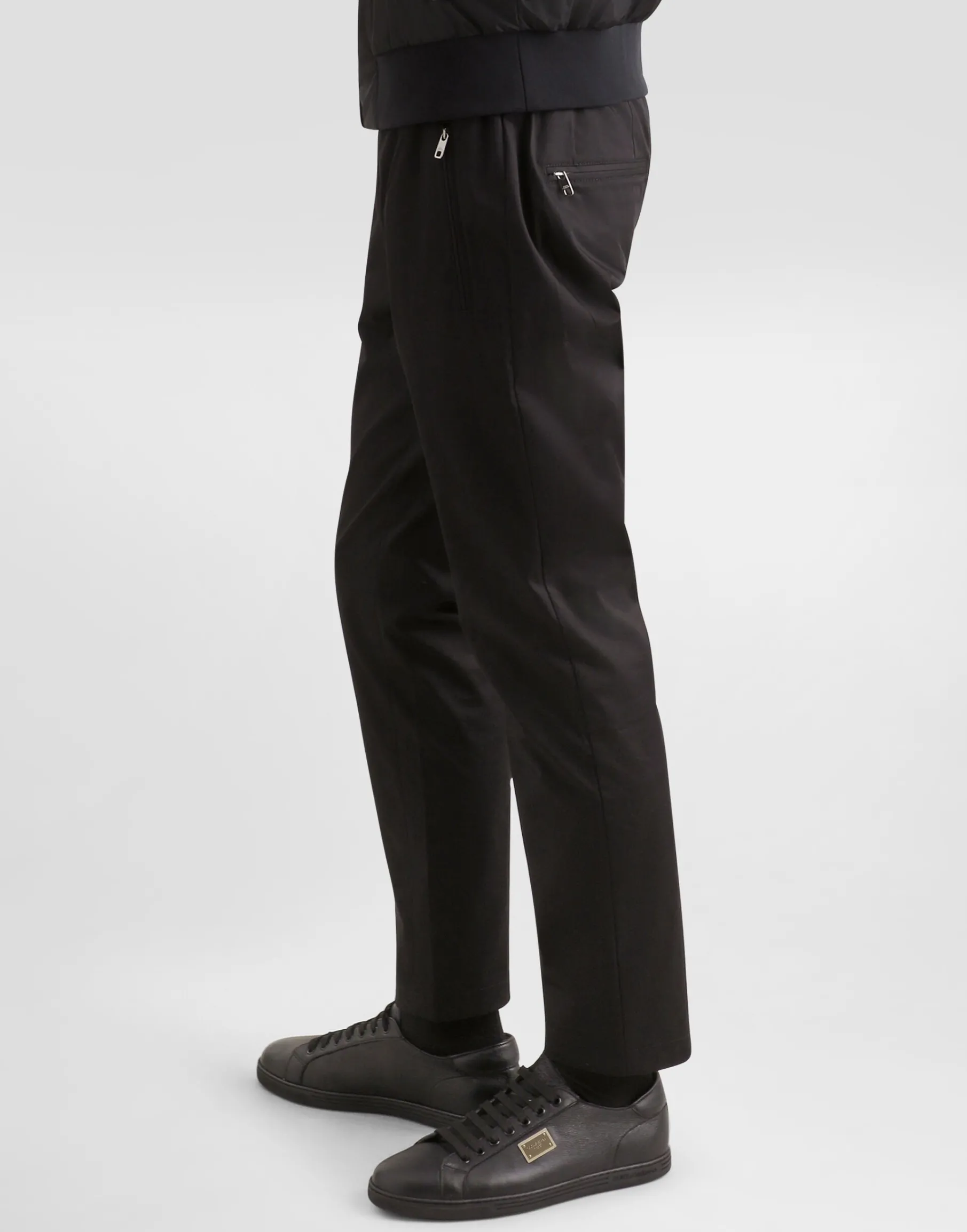 Stretch cotton jogging pants with tag