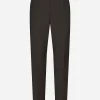 Stretch cotton pants with DG patch