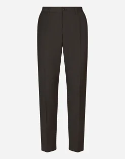 Stretch cotton pants with DG patch