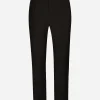 Stretch cotton pants with DG embroidery