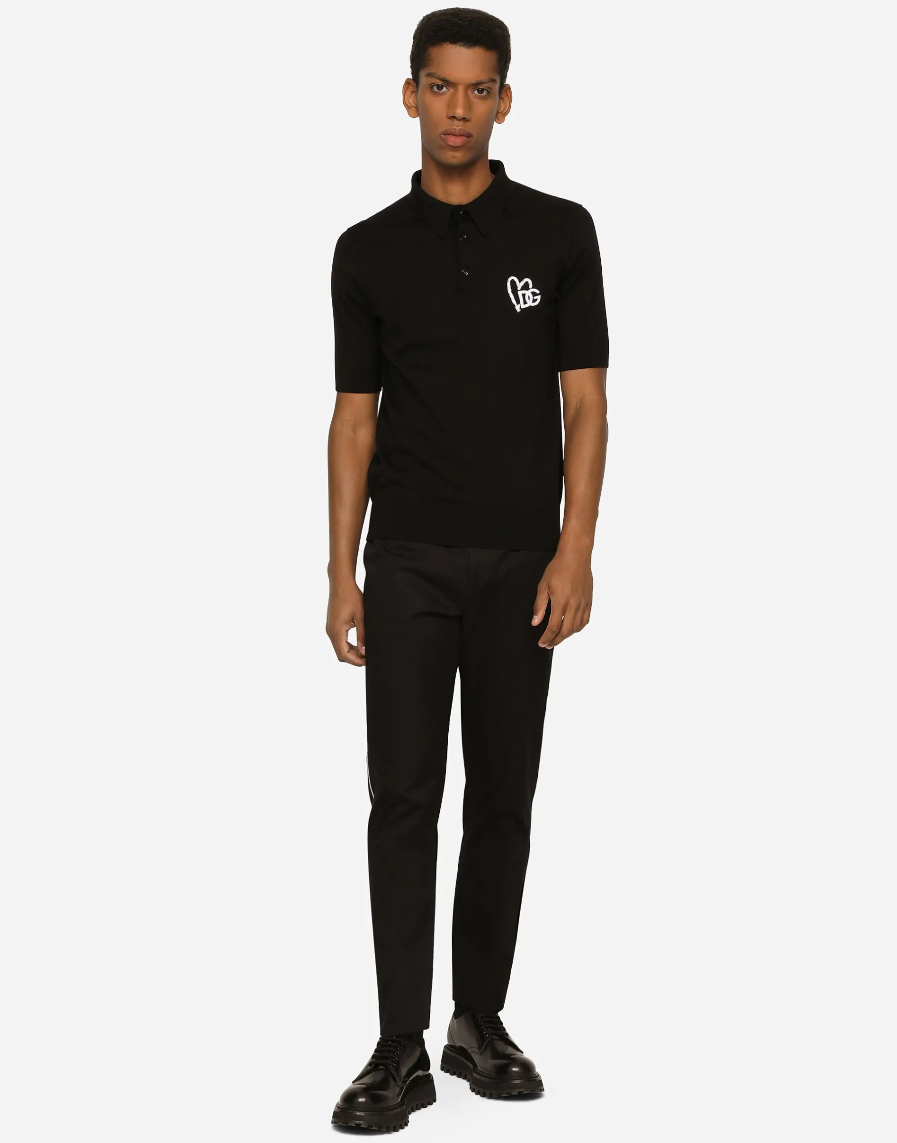 Stretch cotton pants with DG hardware
