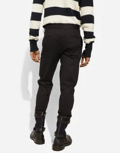 Stretch cotton pants with DG hardware