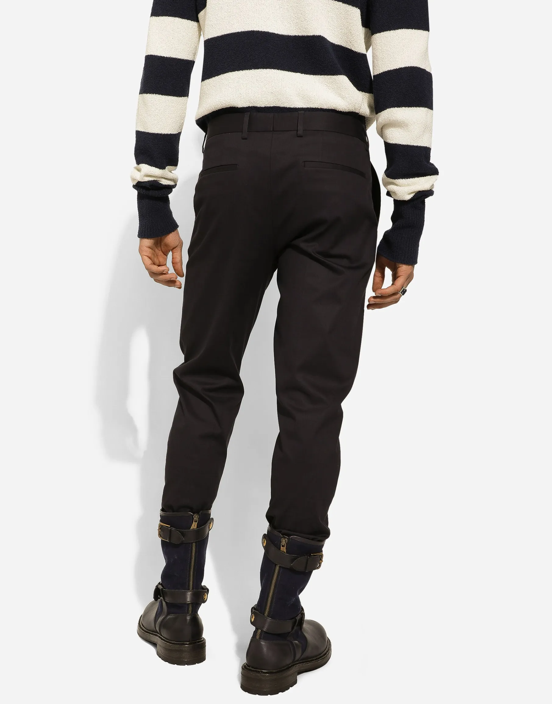 Stretch cotton pants with DG hardware